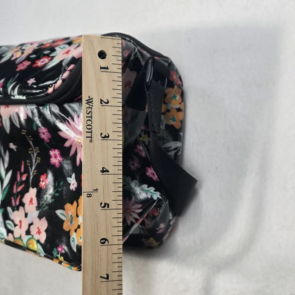 Vera Bradley Floral Tangerine Twist Lunch Bag Zipper Handle Reusable 10x7x5